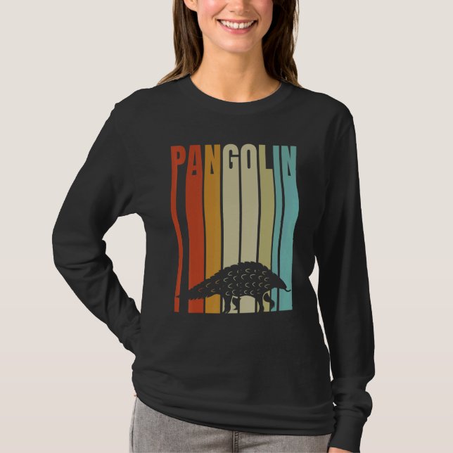 Retro Pangolin Pholidota T Shirt (Framsida)