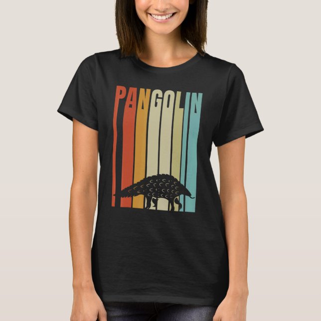 Retro Pangolin Pholidota T Shirt (Framsida)