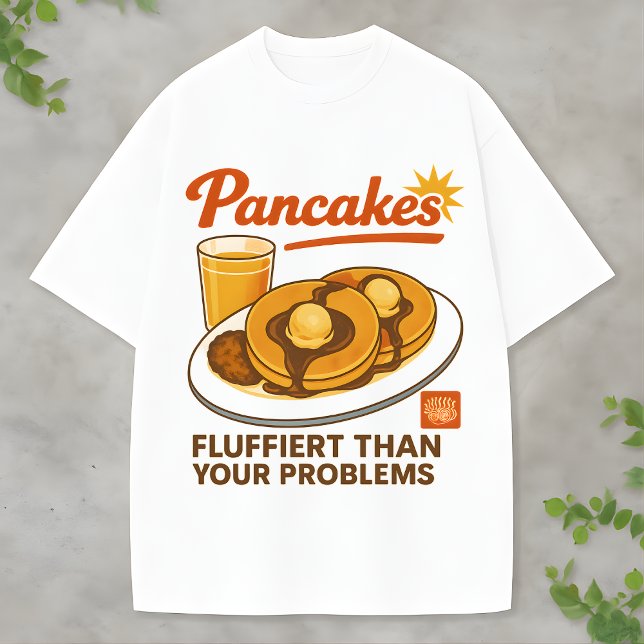 Retro pannkaksstack - en rolig twist på matmode t shirt (Skapare uppladdad)