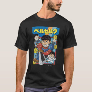 Retro Pansar Svärdsmannen – Klassisk Manga Spelsti T Shirt