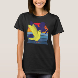 Retro papegoja I bevingad enhörning I skrikande gu T Shirt