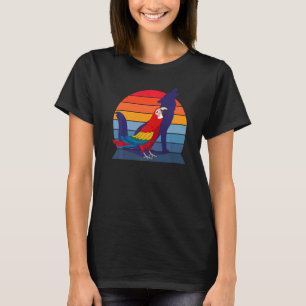 Retro papegoja I ylande varg I skrikande scharlaka T Shirt