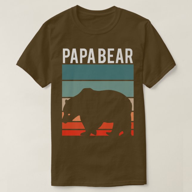 Retro Pappa Bear Hiking Camping Älskare New pappa  T Shirt (Design framsida)