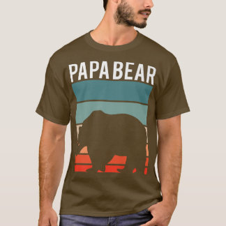 Retro Pappa Bear Hiking Camping Älskare New pappa  T Shirt