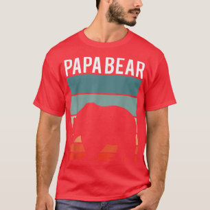 Retro Pappa Bear Hiking Camping Älskare New pappa T Shirt