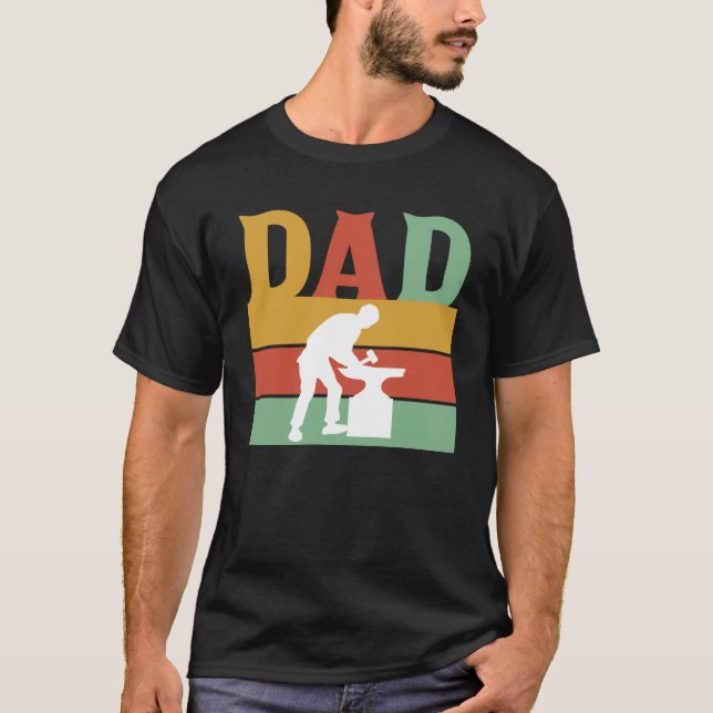 Retro Pappa Far Blacksmith Hoof Blacksmith Crafts T Shirt (Framsida)
