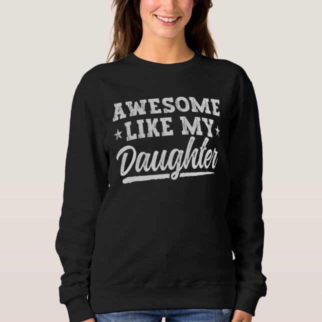 Retro Pappa Far Och Dotter Awesome Gillar Min Dott T Shirt (Framsida)