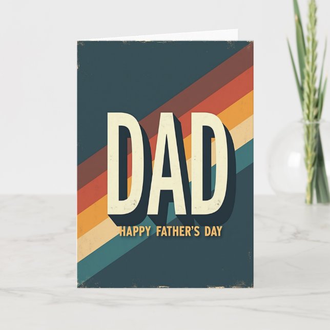 Retro Pappa Fars Dag Kort (Framsida)