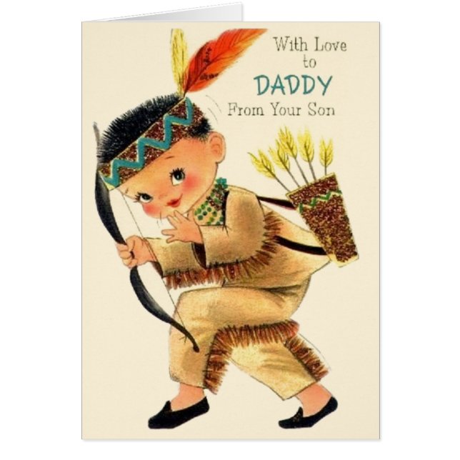 Retro pappa Fars dag-kort från son Hälsningskort (Framsidan)