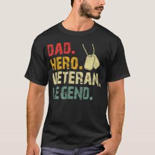 Retro Pappa Hjälte Veteran Legend Militär Far Föde T Shirt
