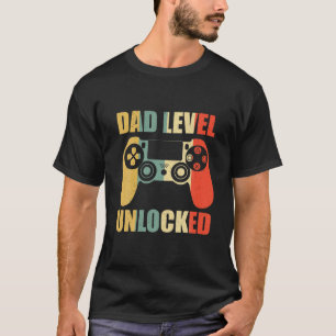 Retro Pappa-nivå olåst New Pappa Gaming Älskare Fa T Shirt