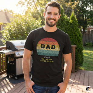 Retro Pappa Original Limited Edition Anpassat Namn T Shirt