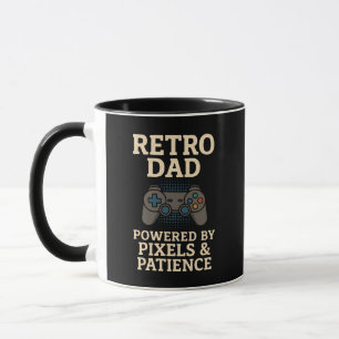 Retro Pappa Pixel Gamer Design Mugg