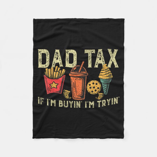 Retro Pappa Skatt Om Jag Köper Är Jag Prövar Rolig Fleecefilt (Framsidan)