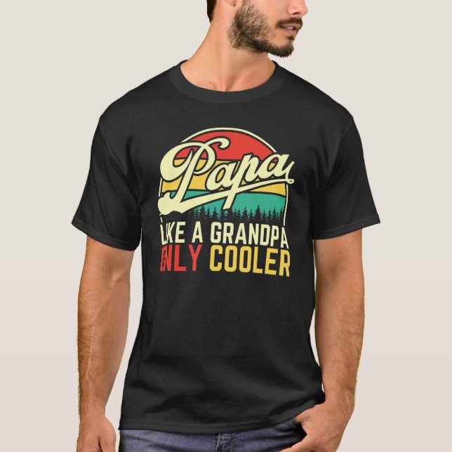 Retro Pappa som en farfar - endast Cooler Pappa -  T Shirt (Framsida)