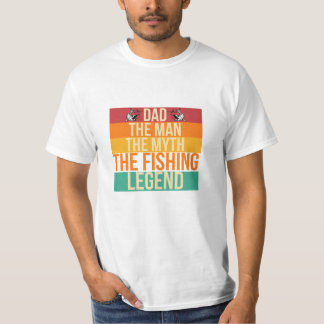 Retro Pappa the Fishing Legend Fars dag T-Shirt