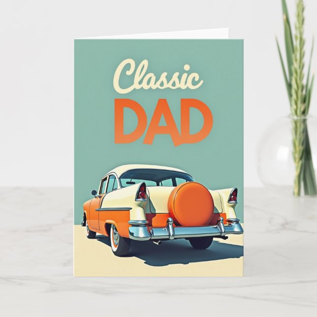 Retro Pappadagen-kort Kort (Framsida)