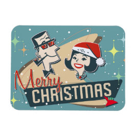 Retro par God jul Vintage Helgdag Magnet