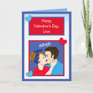 Retro par Kissing xoxo Valentines day Kort