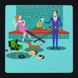 Retro-par med Hund-lås för akrylvägg Fyrkantig Klocka<br><div class="desc">Det här Retro-paret med Hund Acrylic Wall Clock ser ut som en scen ut ur en romantisk komedi. 1960-talets stil, minimalistiska konstdesign, har ett attraktivt par som njuter av en romantisk kväll hemma. Det sofistikerade rummet har en framträdande plats i ett akva- och tealtegelstav med en ljusröd ledtråd. En vacker,...</div>