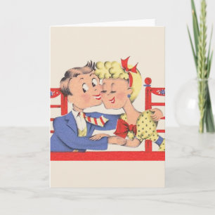 Retro par Romantiska jubileumskort Kort
