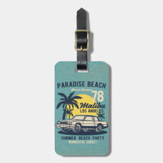 Retro Paradise Beach Party Classic Car Poster Bagagebricka