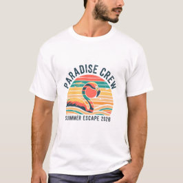 Retro Paradise Crew Sommar Escape 2026 Flamingo T Shirt