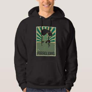 Retro Paraglizing Art Flying Hobby Paraglider Hoodie