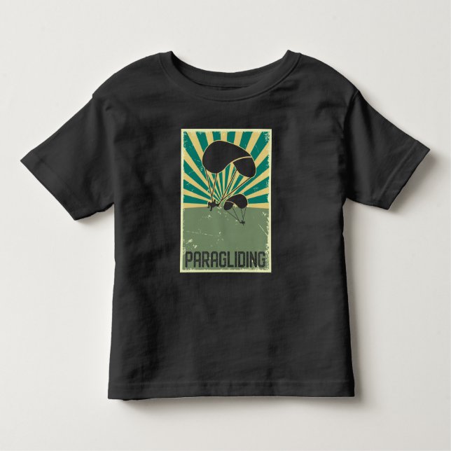 Retro Paraglizing Art Flying Hobby Paraglider T Shirt (Framsida)
