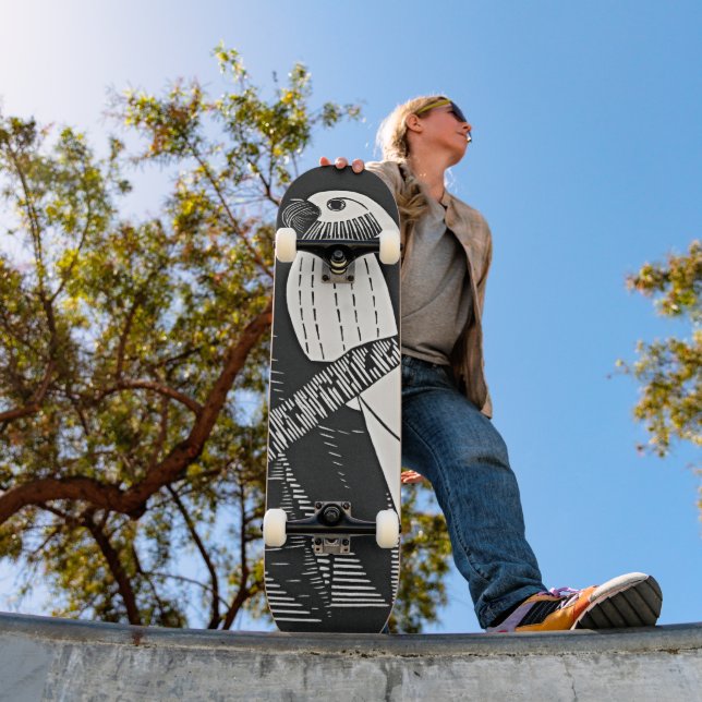 Retro Parakeres - Black & White Skateboard (Utomhus 1)