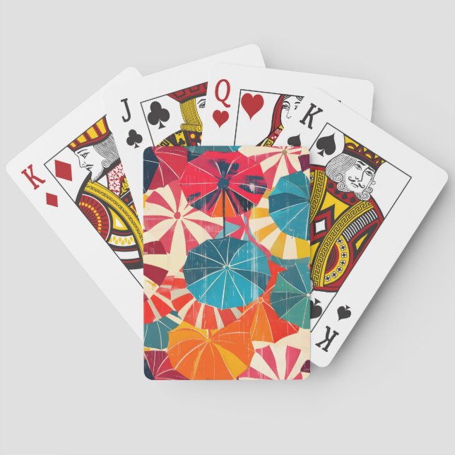 Retro paraply regn dag popkonst casinokort (Baksidan)
