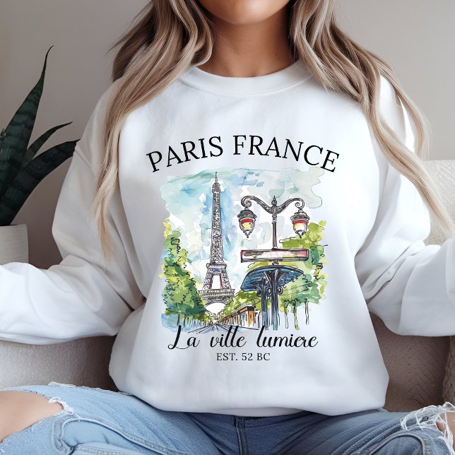 Retro Paris Eiffel Tower Art Print T Shirt (Skapare uppladdad)