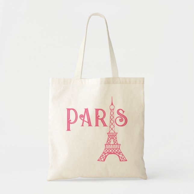 Retro Paris Eiffeltornet Totebag Tygkasse (Framsidan)