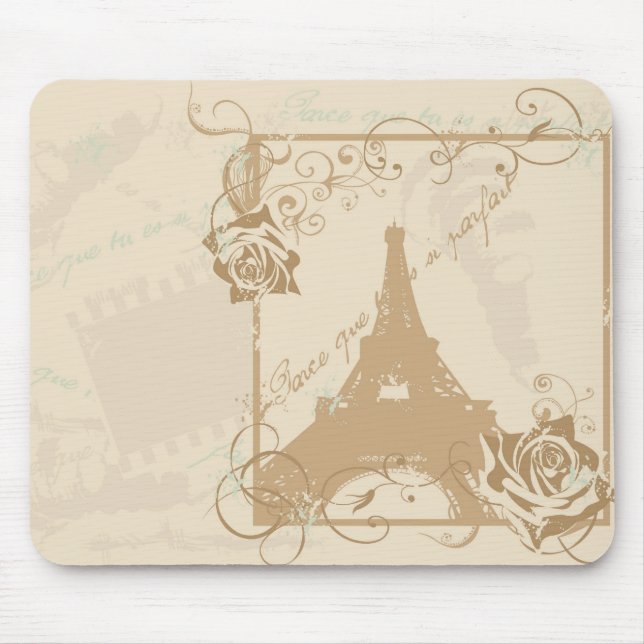 Retro Paris Mousepad Musmatta (Framsidan)