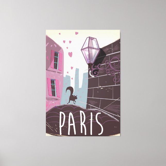 Retro Paris Vacation poster Canvastryck (Framsida)