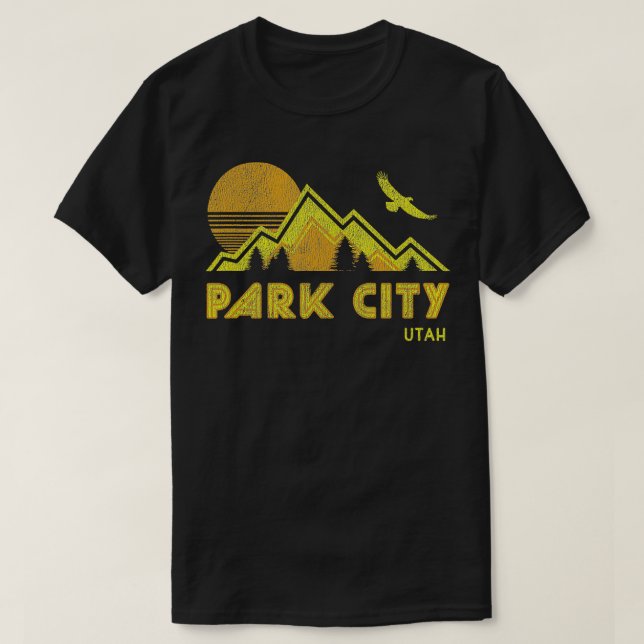 Retro Park City Utah Distress Home T Shirt (Design framsida)