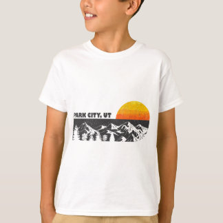 Retro Park City Utah Mountain Sunset Winter T Shirt