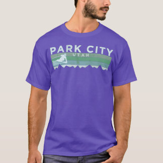 Retro Park City Utah slitna skidpresent T Shirt