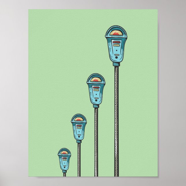 Retro parking meter poster (Framsidan)