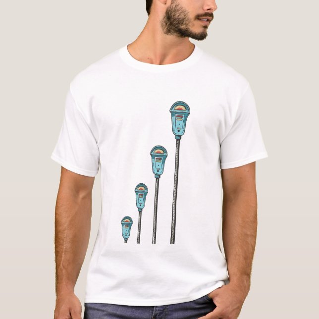 Retro parking meter t shirt (Framsida)