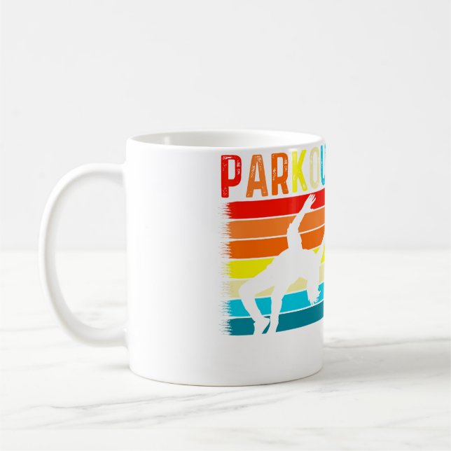 Retro Parkour Freerunning Gymnastic Parkour Gifts  Kaffemugg (Vänster)