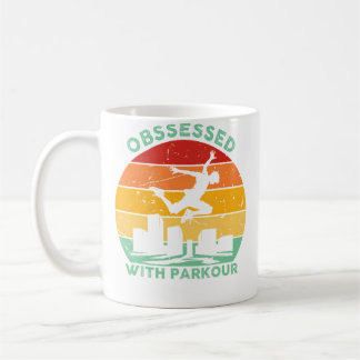 Retro Parkour Silhuett Besatt Av Parkour Kaffemugg