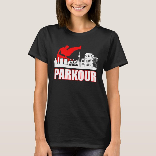 Retro Parkour Sport Climbing Bouldering Parkour T Shirt (Framsida)