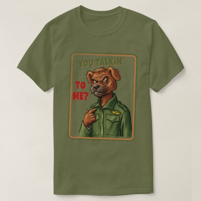 Retro Parody Dog – You Talkin’ to Me? T Shirt (Design framsida)