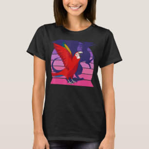 Retro Parrot I Dragon I Screaming Scarlet Macaw T Shirt