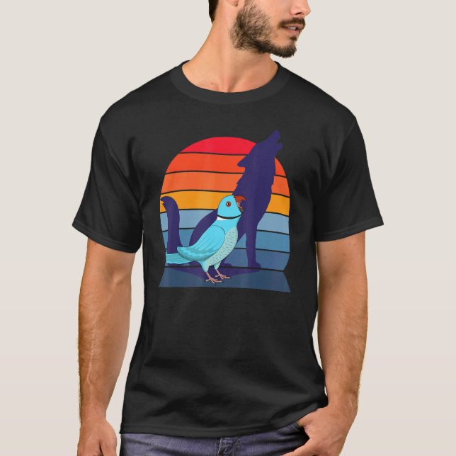 Retro Parrot I Howling Varg I Screaming Blue India T Shirt (Framsida)