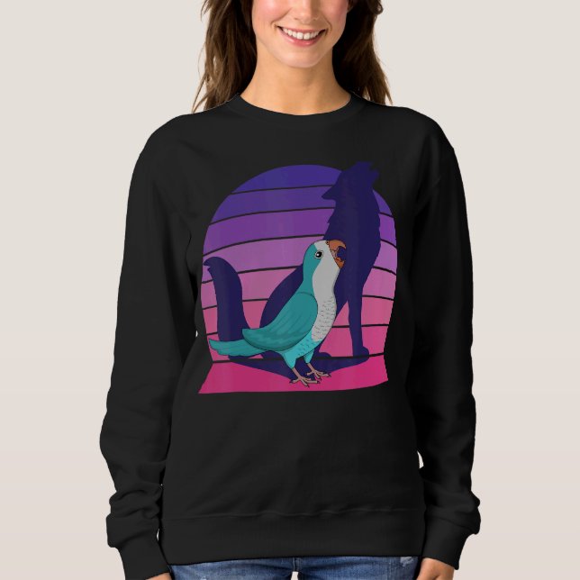 Retro Parrot I Howling Varg I Screaming Blue Munk T Shirt (Framsida)