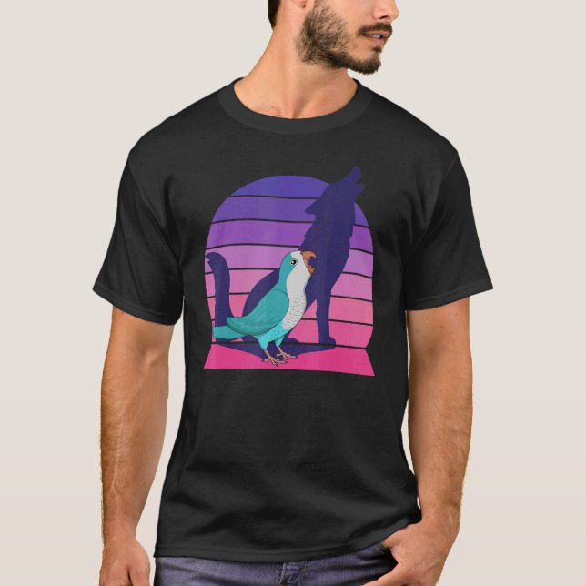 Retro Parrot I Howling Varg I Screaming Blue Munk T Shirt (Framsida)