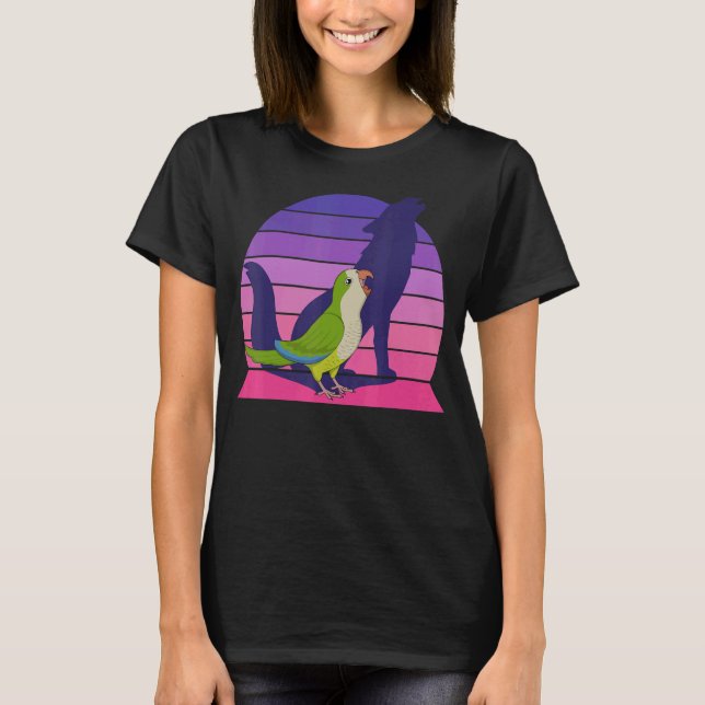 Retro Parrot I Howling Varg I Screaming Grönt Munk T Shirt (Framsida)