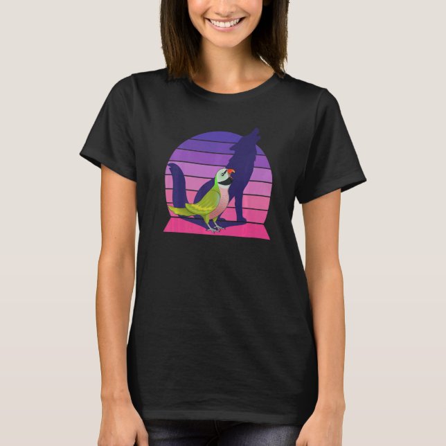 Retro Parrot I Howling Varg I Screaming Mustache T Shirt (Framsida)